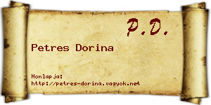 Petres Dorina névjegykártya